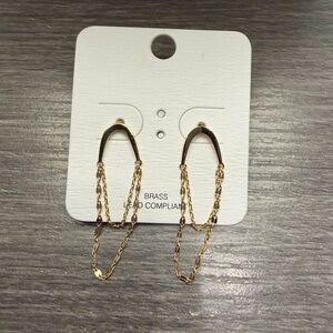 New With Tags…Boutique Arch Two Row Chain “Gold” Earrings